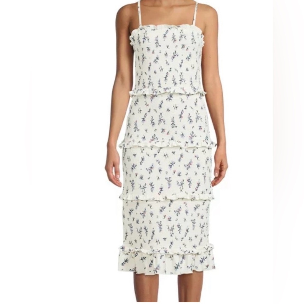 No Boundaries Cream Floral Midi Dress